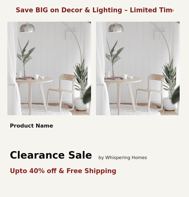 Decor Clearance Ad